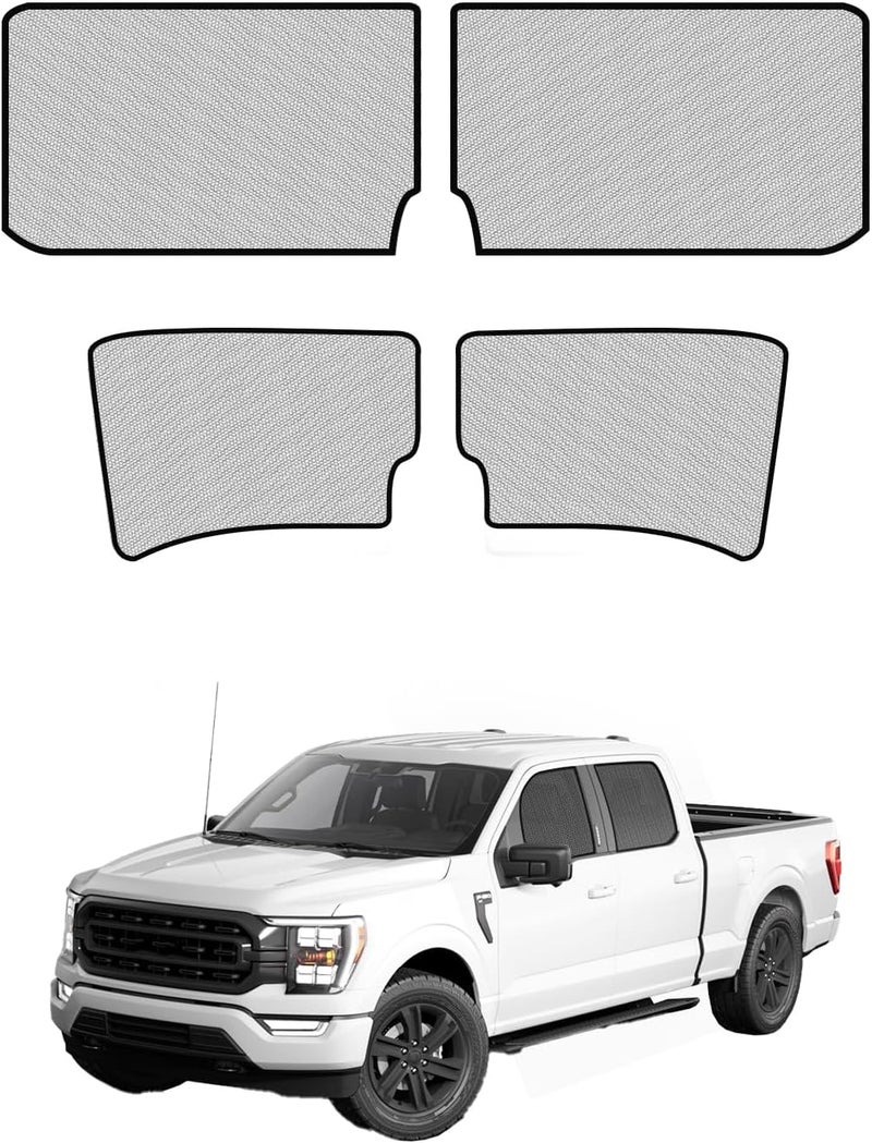 RSACET Car Window Shades for Ford-F150(2015-2025),4 Pack Car Window Cover for Baby Sun Shade Blocker Breathable Mesh,Reduce UV Rays & Heat Insulation Privacy Protection for Camping, Travel, Sleep - Image 1